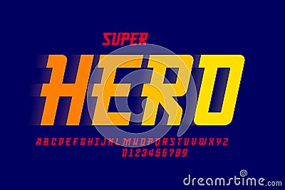 Comics Superhero font Vector Illustration