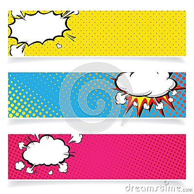 Comics Template. Vector Retro Comic Book Speech Bubbles Illustration. Vector Illustration