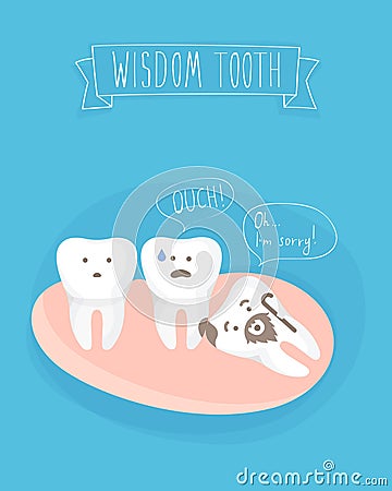 Comics about wisdom tooth, vector Vector Illustration