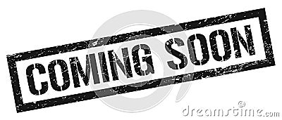 COMING SOON black grungy rectangle stamp Stock Photo