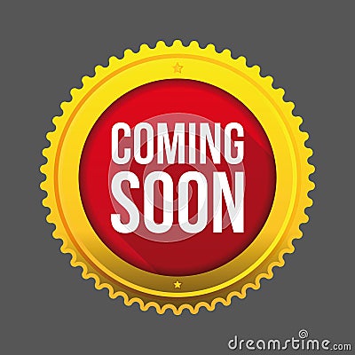 Coming Soon gold button Vector Illustration