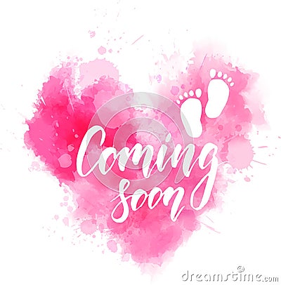 Coming soon - pregnancy announcement Vector Illustration