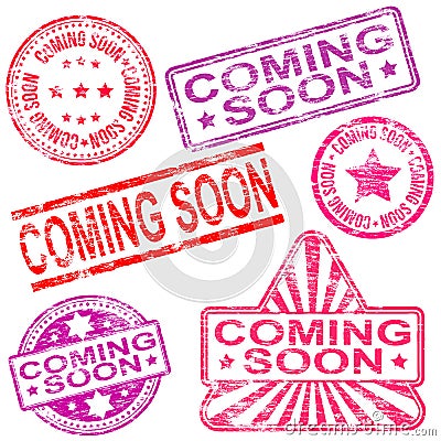 Coming Soon Rubber Stamps Vector Illustration