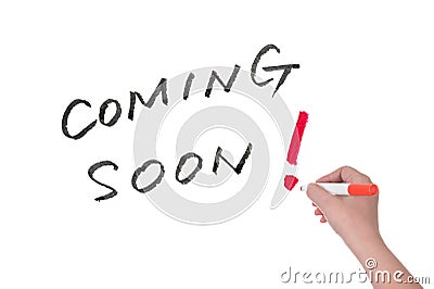 Coming soon words Stock Photo