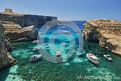 Comino Island, Blue Lagoon - Malta Editorial Stock Photo