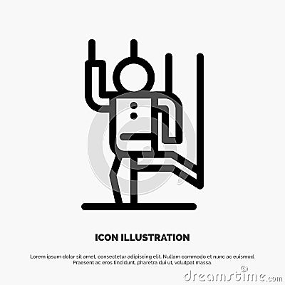 Command, Control, Human, Manipulate, Manipulation Line Icon Vector Vector Illustration