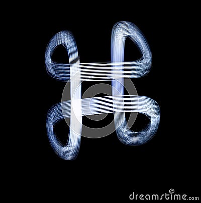 Command Key Symbol Icon Using Light Painting Technique Stock Photo