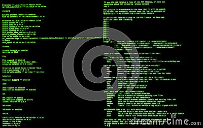 Command line interface, front view, terminal command, cli. UNIX bash shell Stock Photo