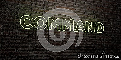 COMMAND -Realistic Neon Sign on Brick Wall background - 3D rendered royalty free stock image Stock Photo