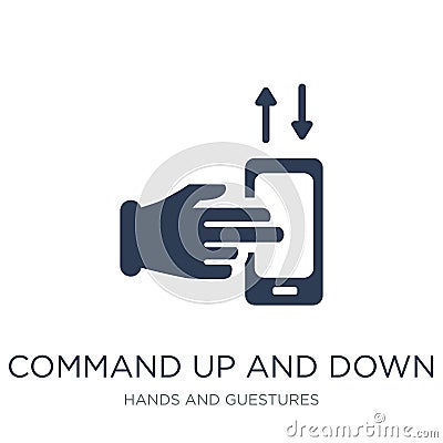 Command up and down gesture icon. Trendy flat vector Command up Vector Illustration