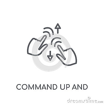 Command up and down gesture linear icon. Modern outline Command Vector Illustration