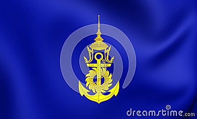 Commander-in-Chief of Royal Thai Navy Flag Stock Photo