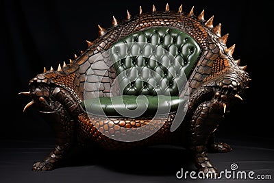 Commanding Reptilian ruler armchair. Generate Ai Stock Photo