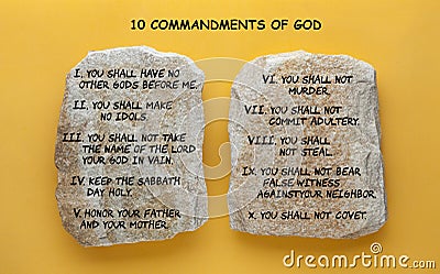 10 Commandments of God Stock Photo