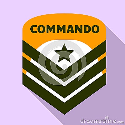 Commando air star logo, flat style Vector Illustration