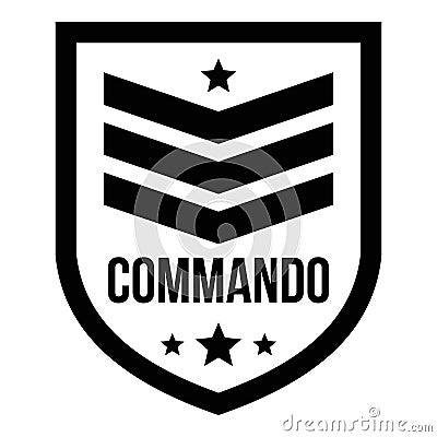 Commando badge logo, simple style Vector Illustration