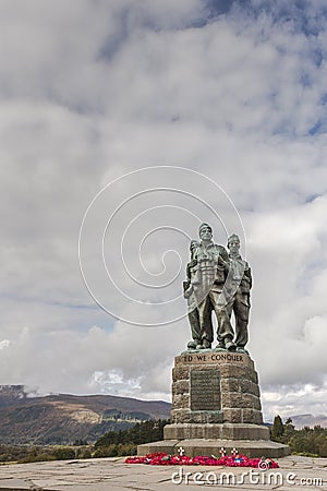 Commando Memorial at Spean Bridge in Scotland. Stock Photo