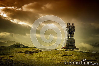 Commando Memorial Statue Stock Photo