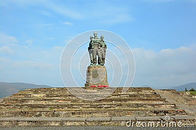 Commando Monument with flowers Editorial Stock Photo