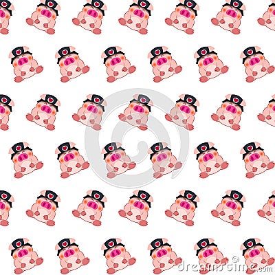 Commando piggy - sticker pattern 03 Stock Photo