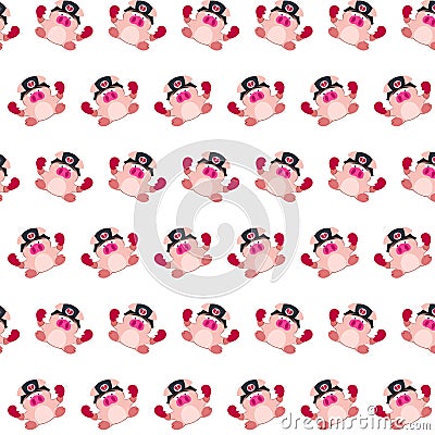 Commando piggy - sticker pattern 08 Stock Photo