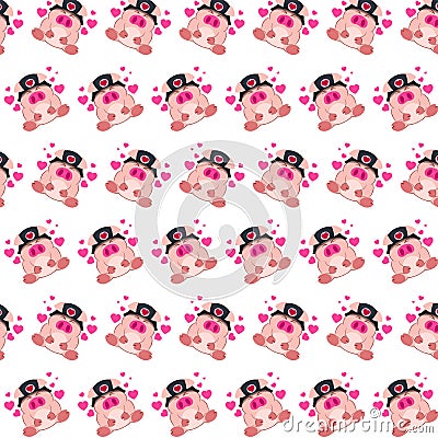 Commando piggy - sticker pattern 15 Stock Photo