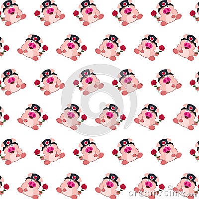 Commando piggy - sticker pattern 25 Stock Photo