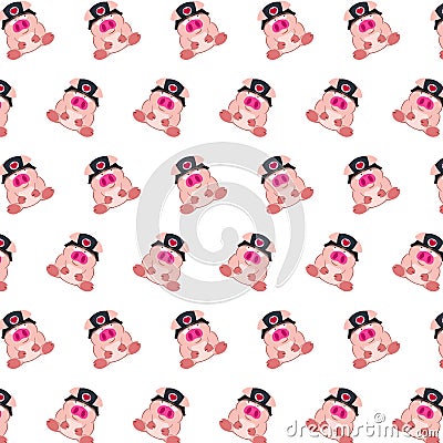 Commando piggy - sticker pattern 29 Stock Photo