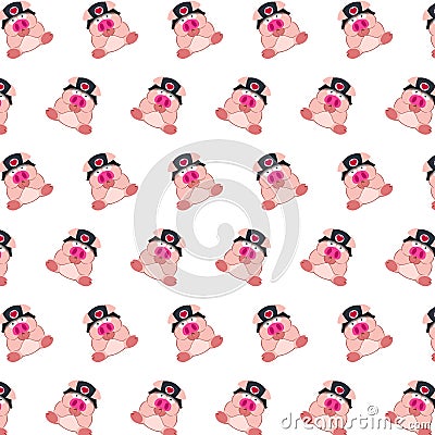 Commando piggy - sticker pattern 33 Stock Photo