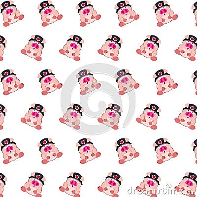 Commando piggy - sticker pattern 35 Stock Photo