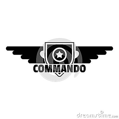 Commando star logo, simple style Vector Illustration