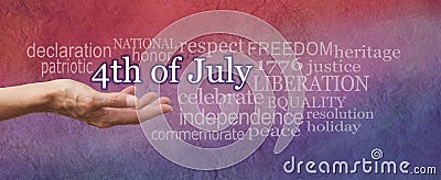 Commemorate 4th of July word cloud Stock Photo