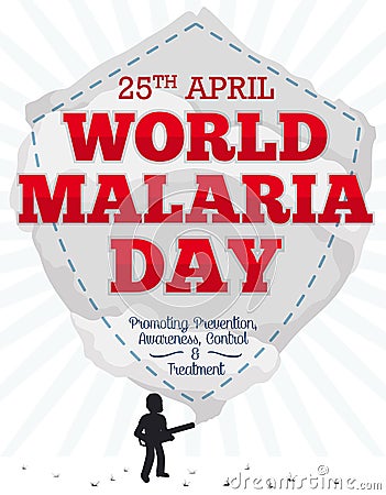Commemoration Reminder with Fumigation like Shield for World Malaria Day, Vector Illustration Vector Illustration