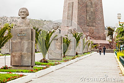 Commemorative Alley Center Of The World Quito Stock Photo