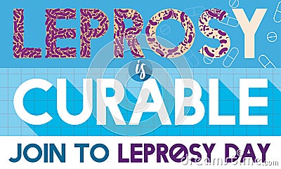 Sign Promoting Hope for Leprosy Illness during its Day, Vector Illustration Vector Illustration