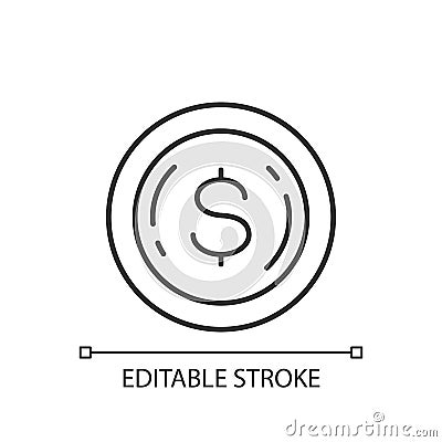 Commemorative coin linear icon Vector Illustration