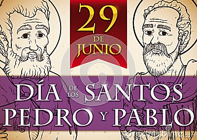 Commemorative Design for Solemnity of Saints Peter and Paul, Vector Illustration Vector Illustration