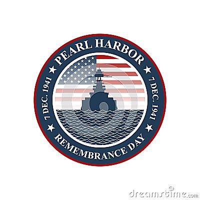 Commemorative emblem and seal of the 80th anniversary of the events of September 7, 1941 at the US Naval Base Pearl Harbor. Stock Photo