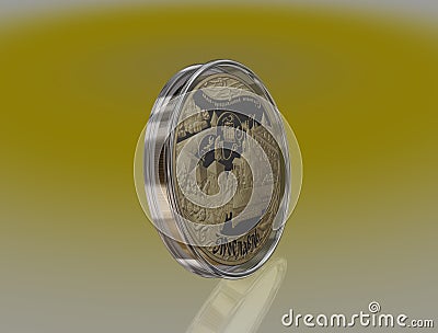 Commemorative gold coin Stock Photo