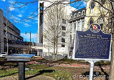 Commemorative Markers in Montgomery Editorial Stock Photo