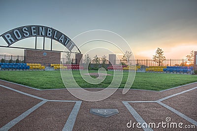 Commemorative park for Rosenblatt Stadium in Omaha Editorial Stock Photo