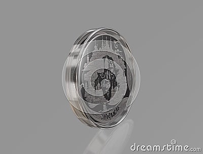 Commemorative silver coin Stock Photo