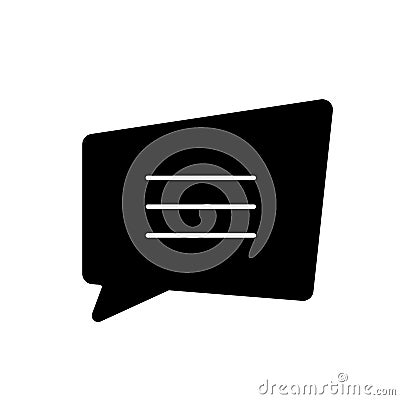 Comment box black glyph icon Vector Illustration