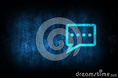 Comment icon abstract blue background illustration digital texture design concept Cartoon Illustration