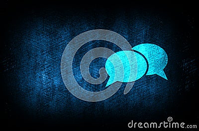 Comment icon abstract blue background illustration digital texture design concept Cartoon Illustration