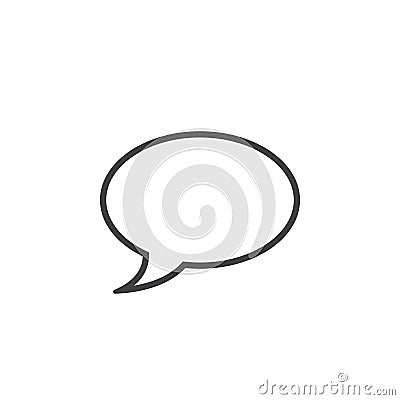 comment line icon, speech bubble outline logo illustratio Cartoon Illustration