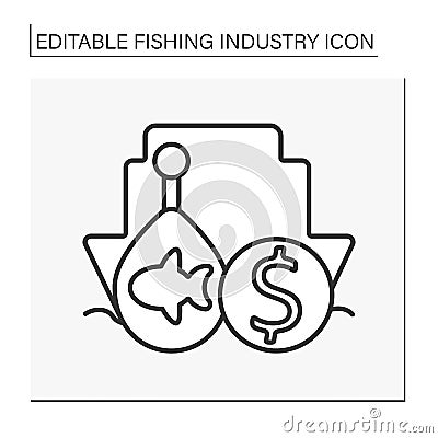 Commerce fishing line icon Vector Illustration