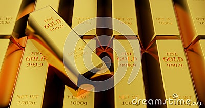 Commerce investment in pure gold bars ingot, the weight of 1000 grams. Stock Photo