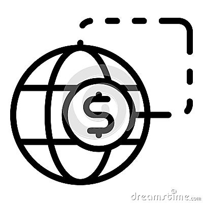 Commerce money transfer icon, outline style Vector Illustration