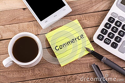 Commerce word on memo Stock Photo